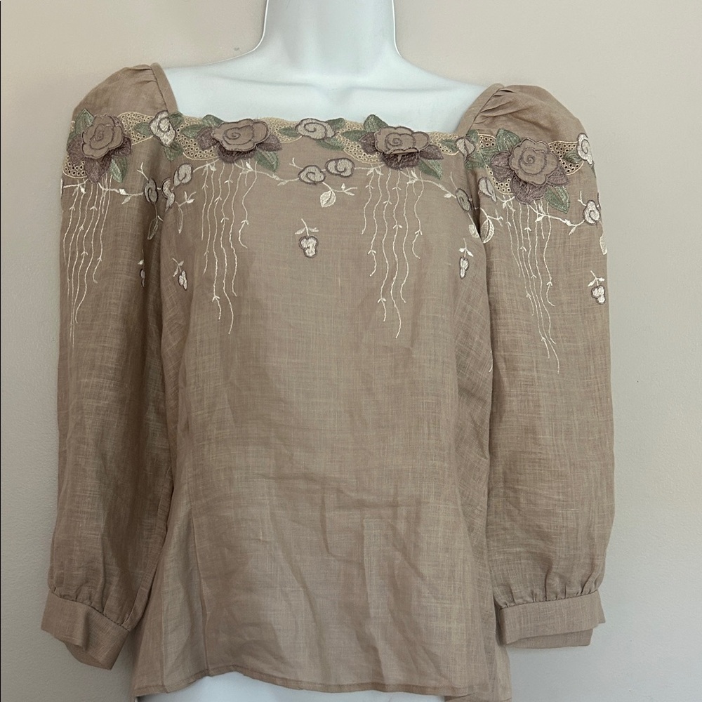 Cloak of Many Colors by Liberty & Lucretia Vintage 100% Linen Shirt